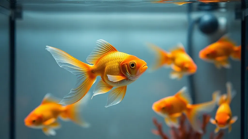 Aquário de água fria sem aquecedor com peixes ornamentais de temperatura ambiente
