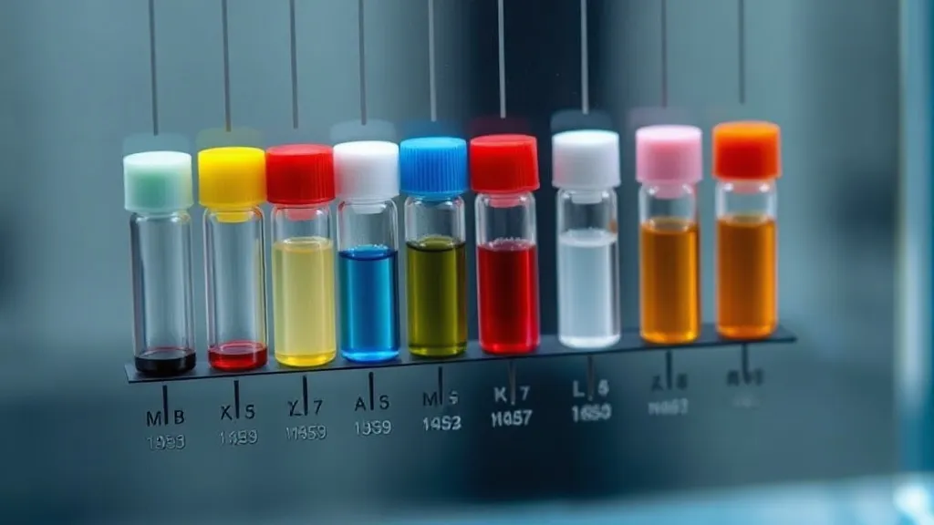 Tubos de ensaio com água de aquário e reagente colorido para teste de amônia e nitrito