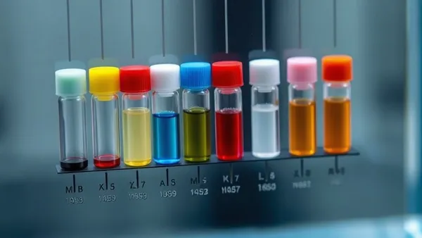 Tubos de ensaio com água de aquário e reagente colorido para teste de amônia e nitrito