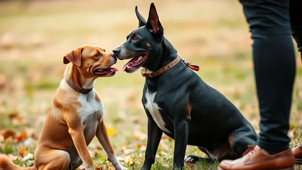 Cão sentado atento recebendo um petisco da mão do tutor durante sessão de adestramento