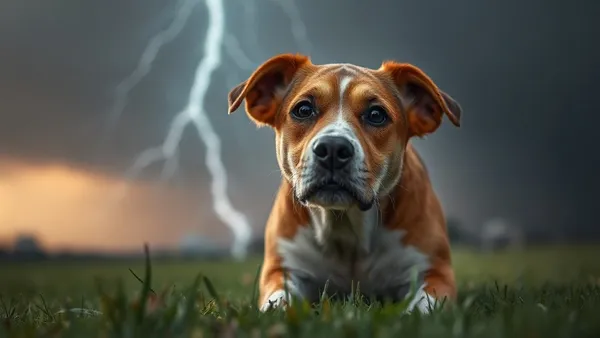 Cachorro deitado embaixo de uma mesa, orelhas baixas, em postura de medo durante barulho alto