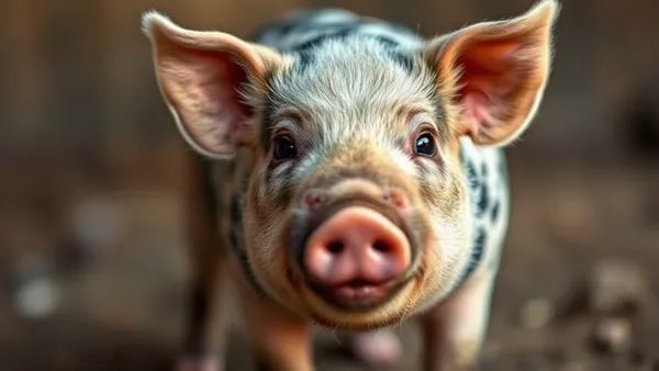 Porco vietnamita (mini pig) adulto explorando ambiente externo com terra revolvida