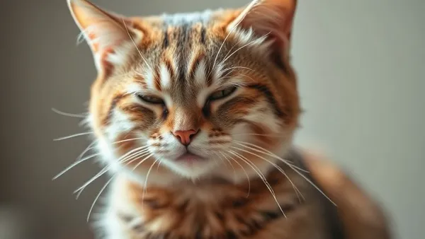 Gato de pelo escuro sendo escovado, com flocos de caspa visíveis no pelo durante a escovação