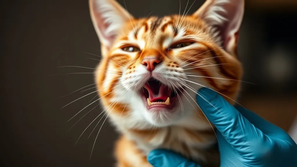 Gato doméstico de pelagem listrada em close, com focinho em destaque sobre fundo neutro claro