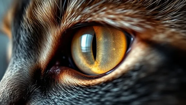 Close do olho de um gato com destaque para o canto interno onde fica a terceira pálpebra