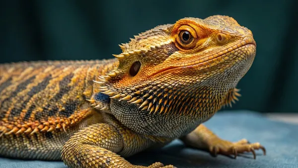 Réptil sendo examinado por veterinário em mesa de atendimento, abdômen sendo palpado com cuidado